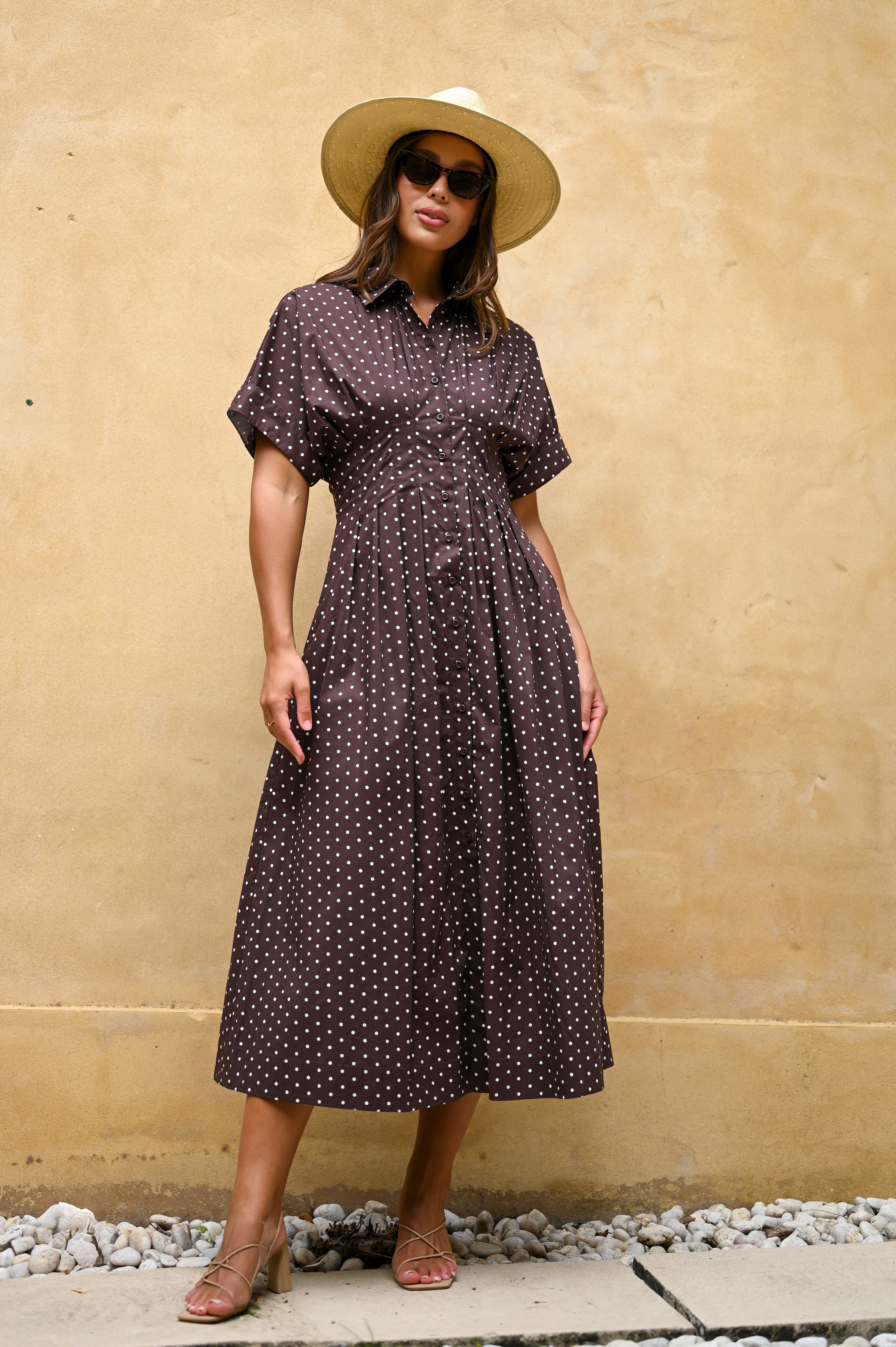 Stamp Dress Cocoa Spot – Wyatt Wylde