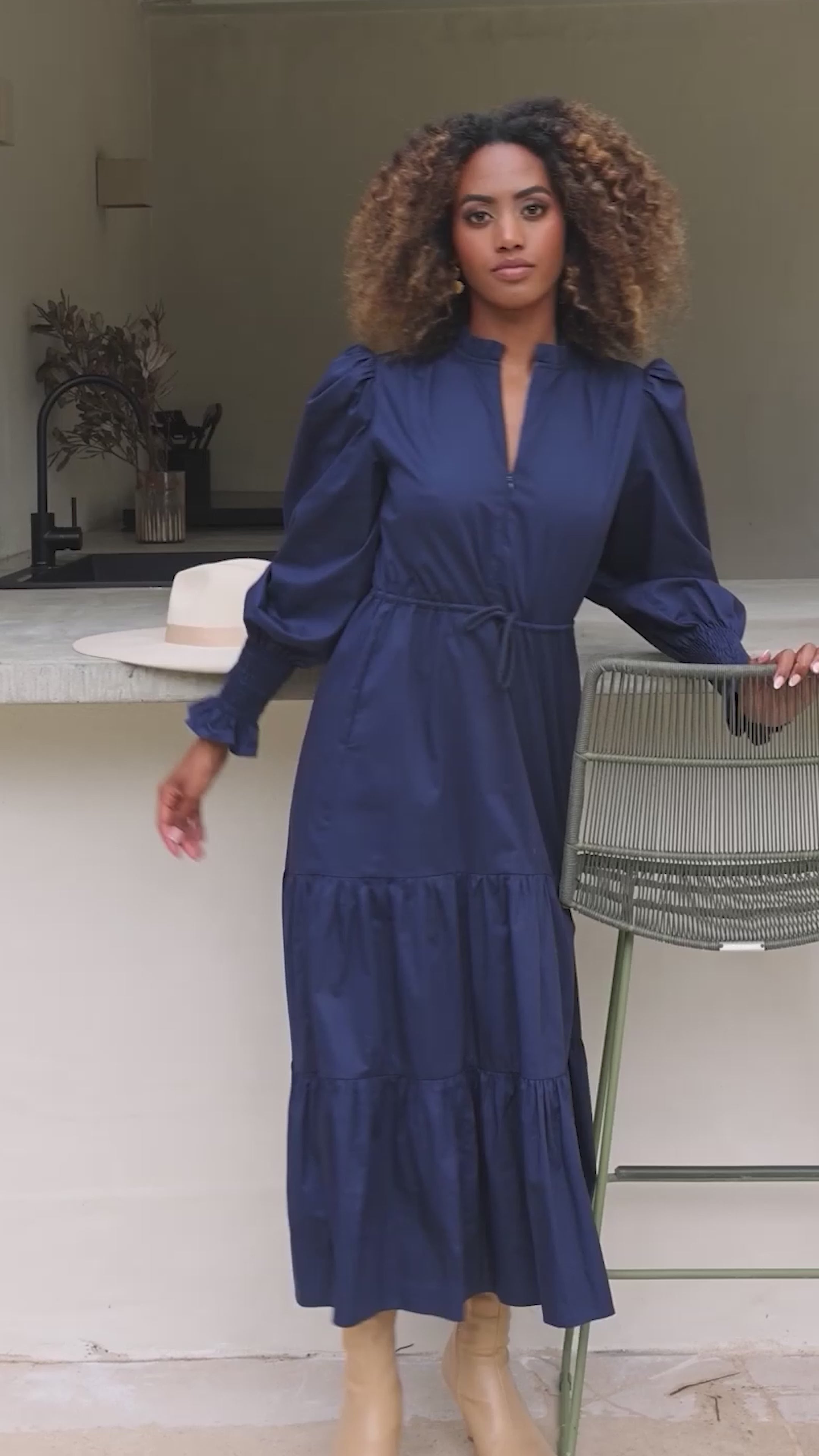 Benett Dress Navy – Wyatt Wylde
