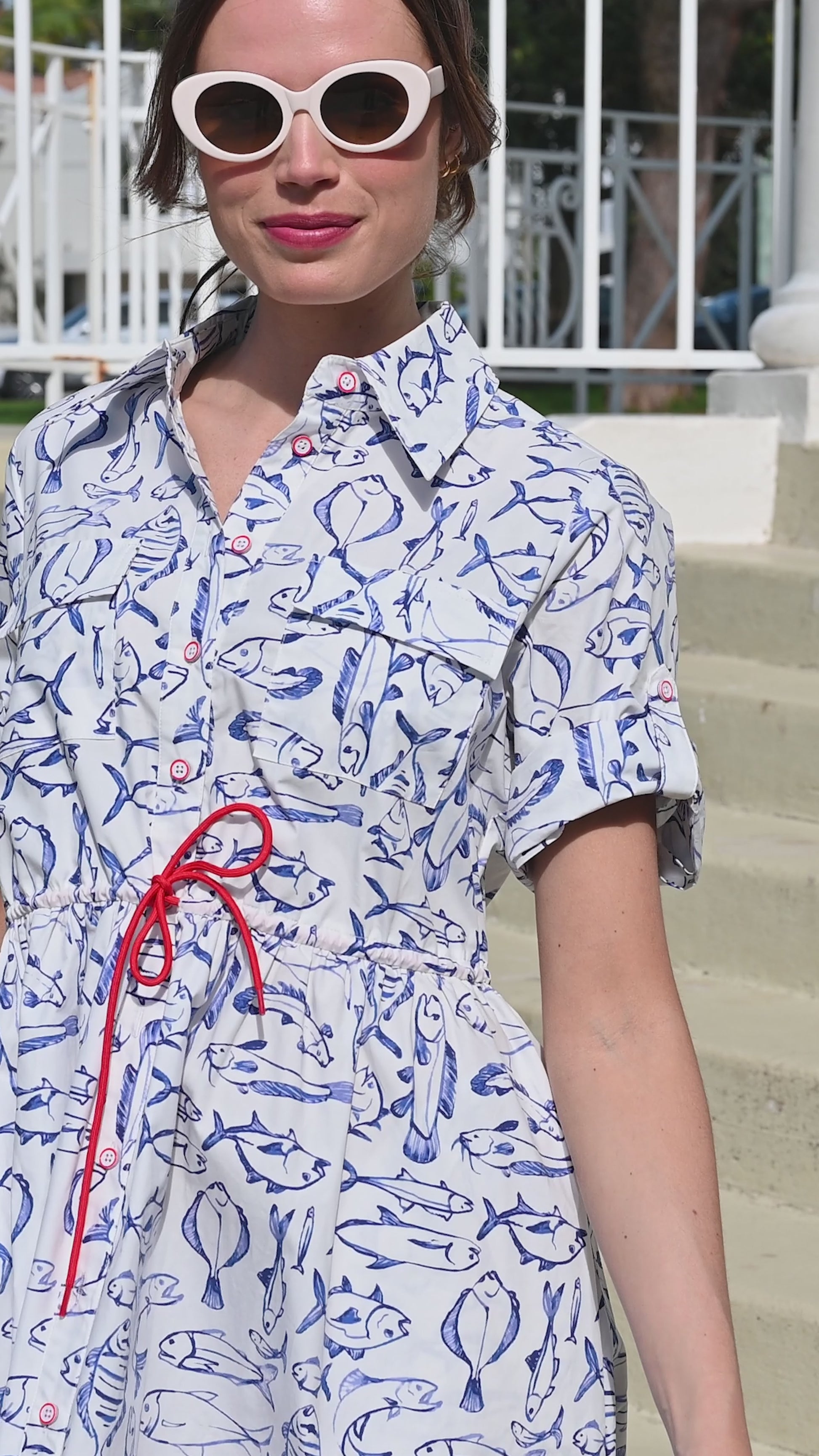 Wyatt Wylde Marina Dress Mini with Fish Print