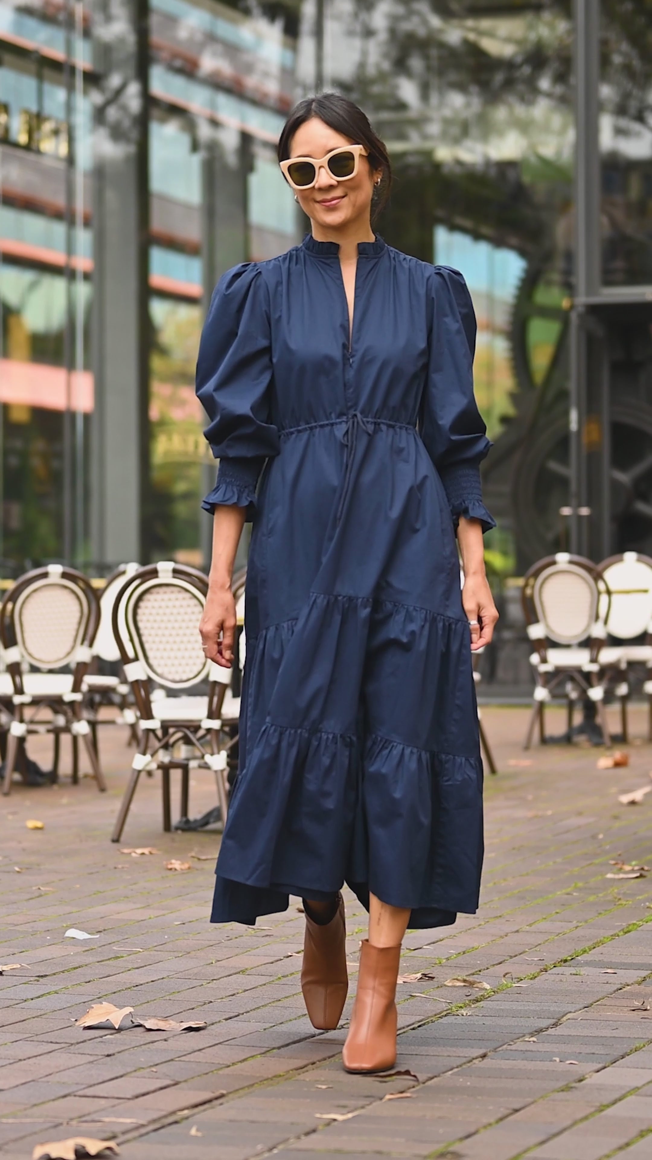 Benett Dress Navy – Wyatt Wylde