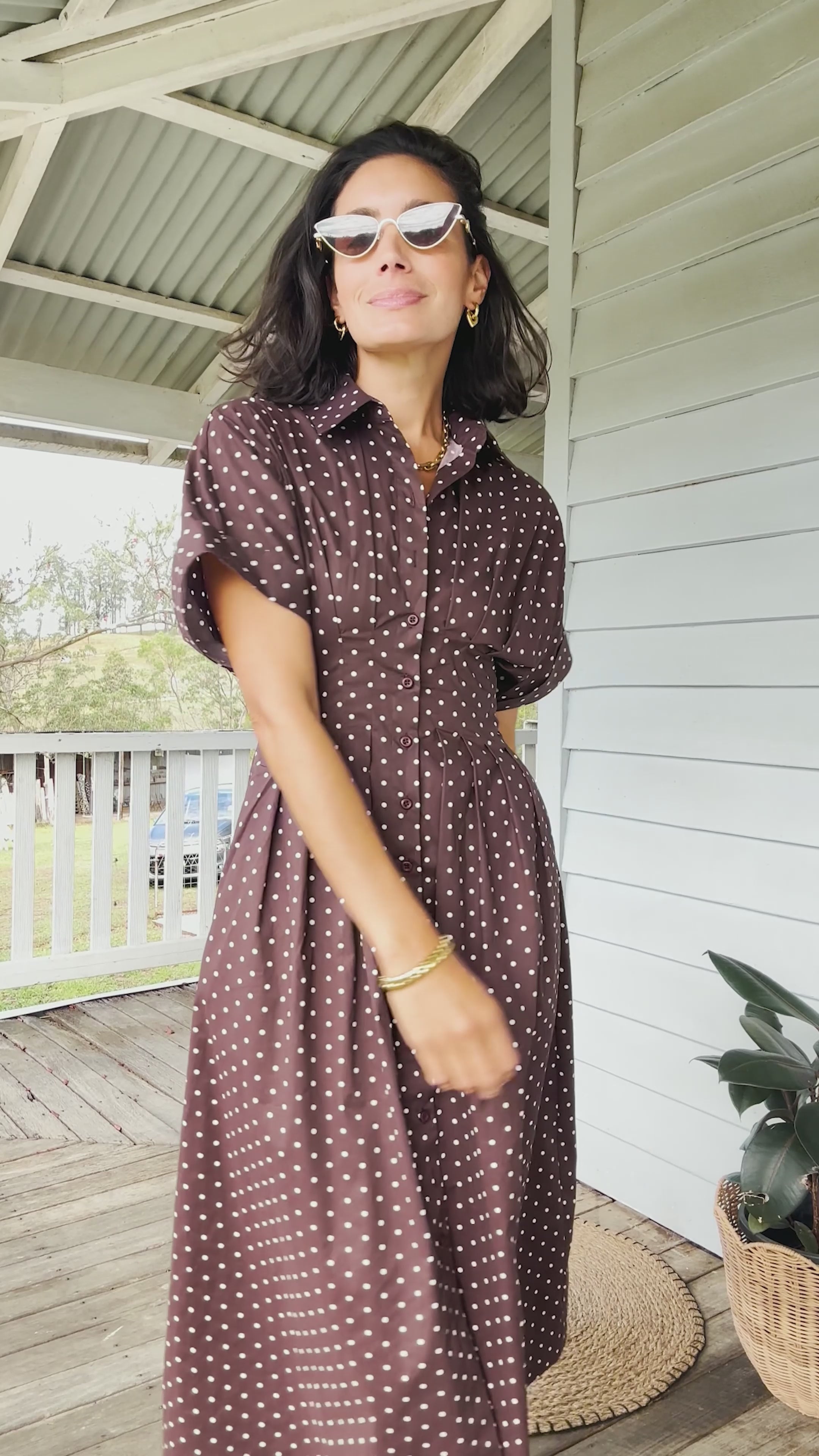 Stamp Dress Cocoa Spot – Wyatt Wylde