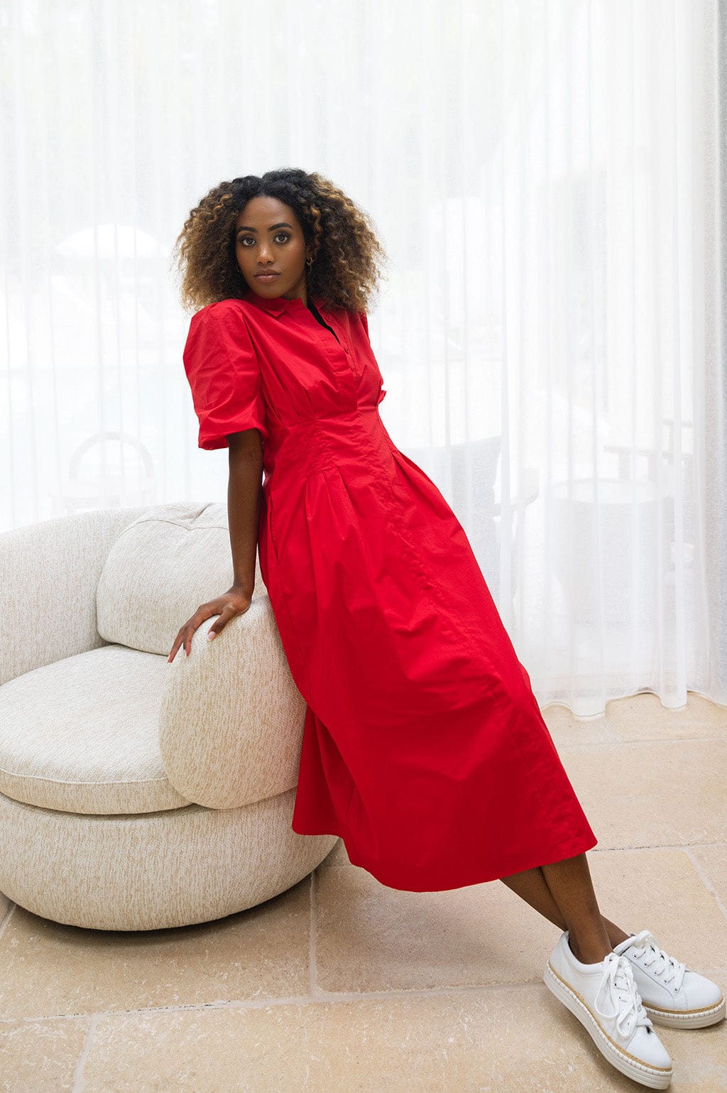 by the way red dress The Way You Move Midi Dress