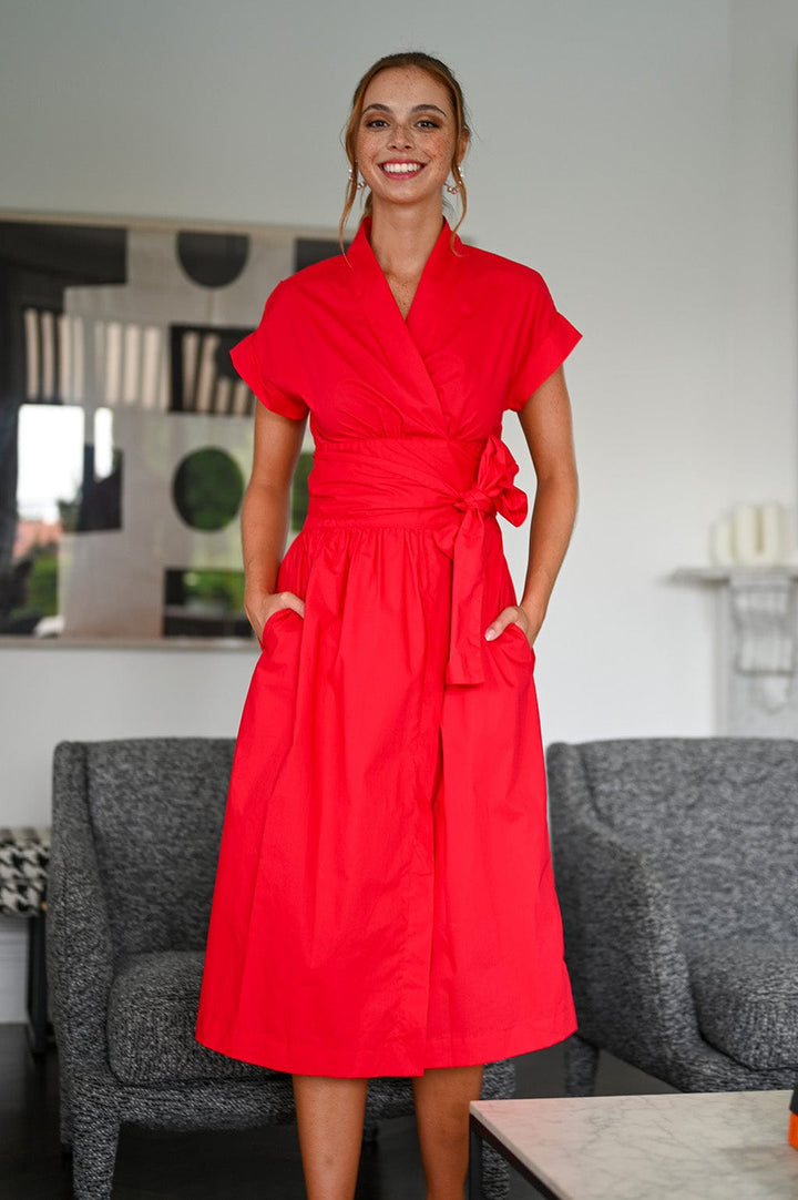 Wyatt Wylde Kennedy Wrap Dress Red