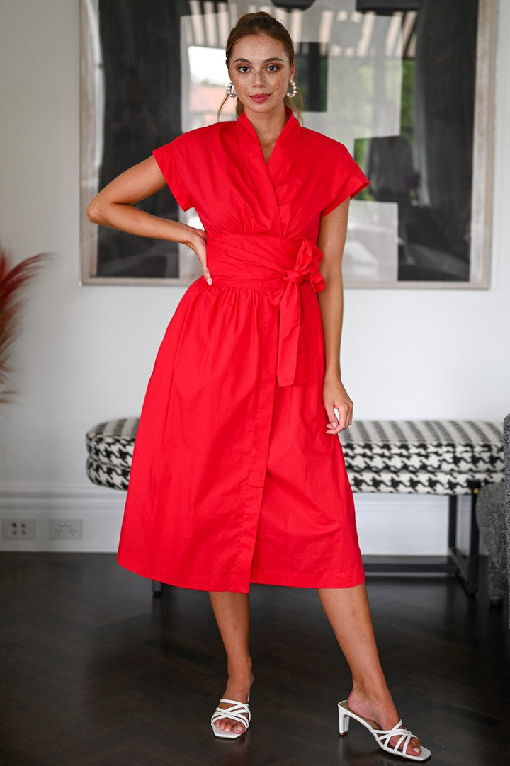 Wyatt Wylde Kennedy Wrap Dress Red