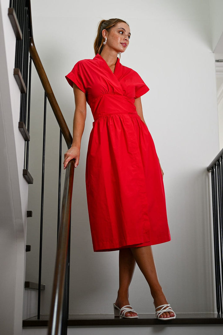 Wyatt Wylde Kennedy Wrap Dress Red