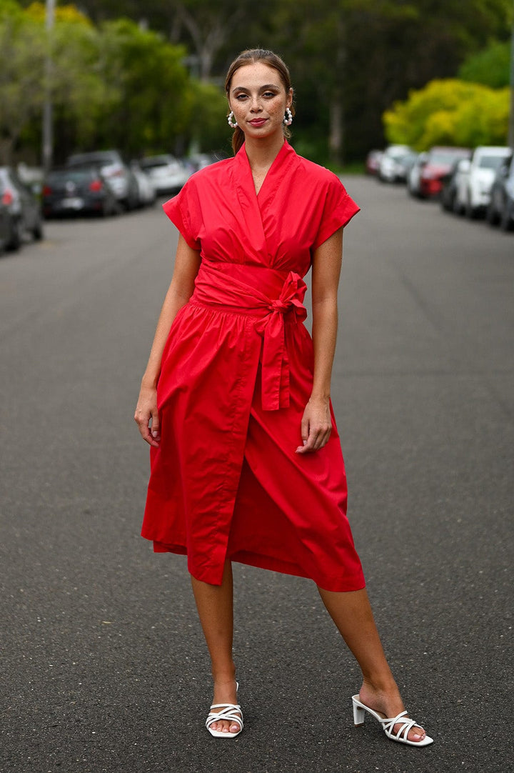 Wyatt Wylde Kennedy Wrap Dress Red