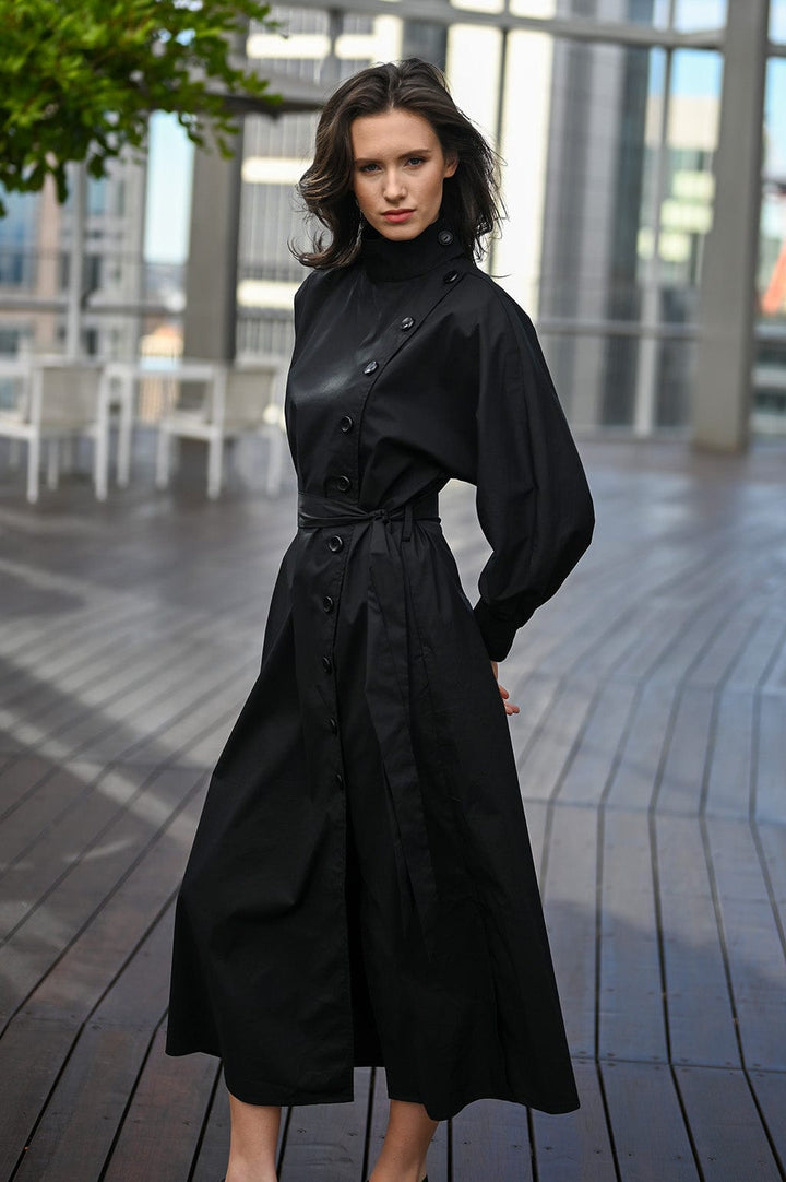 Wyatt Wylde Trench Dress Black