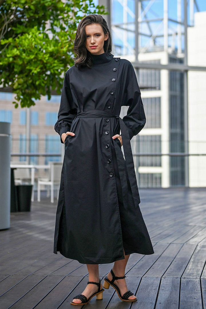 Wyatt Wylde Trench Dress Black